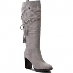 Kozaki ANN MEX - 8228 11D Szary. Czarne buty zimowe damskie marki Ann Mex, ze skóry. W wyprzedaży za 369,00 zł.