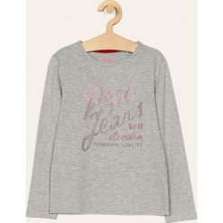 Pepe Jeans - Longsleeve dziecięcy 128-178 cm. Szare bluzki dziewczęce Pepe Jeans, z aplikacjami, z elastanu, z okrągłym kołnierzem, z długim rękawem, długie, bez kaptura. Za 129,90 zł.