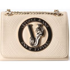 Versace Jeans - Torebka damska, beżowy. Brązowe torebki klasyczne damskie Versace Jeans, bez wzorów, z jeansu, bez dodatków. Za 699,95 zł.