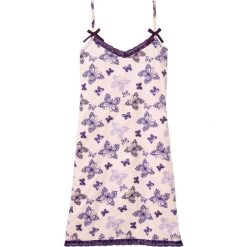 Koszula nocna bonprix jasnoróżowy z nadrukiem. Różowe koszule nocne damskie bonprix, z nadrukiem, bez kołnierzyka, bez rękawów. Za 44,99 zł.