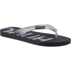 Japonki HUGO - Onfire 50426044 10224936 01 Black 001. Szare klapki damskie HUGO, bez wzorów, z tworzywa sztucznego, bez obcasa. Za 179,00 zł.