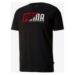 Puma Flock Graphic Koszulka Czarny. Czarne podkoszulki męskie Puma, l, z nadrukiem, z bawełny, bez kołnierzyka, krótkie. Za 111,95 zł.