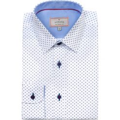 Modna Koszula Męska, Slim-Fit, 100% BAWEŁNA, Oryginalny Wzorek, Kolorowa KSDWVCTO198. Koszule męskie Victorio, m, bez wzorów, z bawełny, eleganckie, bez kołnierzyka, z długim rękawem. Za 155,00 zł.