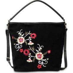 Torebka na ramię z haftem bonprix czarny. Czarne torebki klasyczne damskie bonprix, z haftami, eleganckie, na ramię, z aplikacjami. Za 99,99 zł.