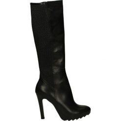 Buty zimowe damskie: Kozaki ocieplane - 2839 PEL NERO