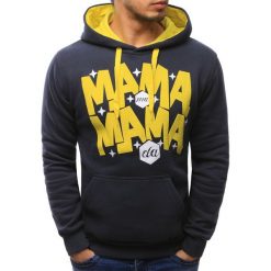 Bluzy męskie: Bluza męska z kapturem grafitowa (bx1538)