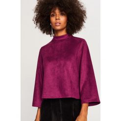 Bluza o aksamitnym wykończeniu - Bordowy. Czerwone bluzy damskie Reserved, l. Za 89,99 zł.