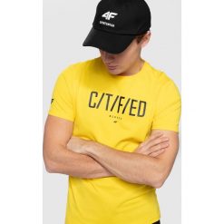 T-shirt męski TSM209 - żółty. Żółte koszulki męskie 4f, m, bez wzorów, bez kołnierzyka. Za 29,99 zł.