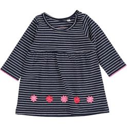 Sukienka w kolorze granatowym. Niebieskie sukienki niemowlęce Tom Tailor Kids, w paski, z bawełny, bez rękawów, midi, rozkloszowane. W wyprzedaży za 47,95 zł.