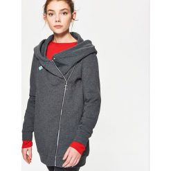 Bluzy rozpinane damskie: Bluza z asymetrycznym zamkiem - Czarny