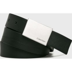 Calvin Klein - Pasek skórzany. Czarne paski męskie Calvin Klein, w paski, z materiału. Za 269,90 zł.