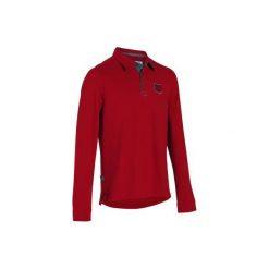 Koszulka polo jeździecka Blason męska. Czerwone koszulki męskie FOUGANZA, m, bez wzorów, z elastanu, bez rękawów. Za 99,99 zł.