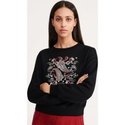 Bluza z nadrukiem - Czarny. Czarne bluzy damskie Reserved, s, z nadrukiem, bez rękawów, bez kaptura. Za 69,99 zł.