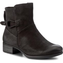 Botki CAPRICE - 9-25414-29 Black Nubuc 008. Czarne botki damskie na obcasie marki Caprice, z nubiku. W wyprzedaży za 289,00 zł.