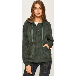 Desigual Sport - Bluza. Zielone bluzy sportowe damskie Desigual Sport, s, bez wzorów, z elastanu, bez rękawów, z kapturem. Za 349,90 zł.