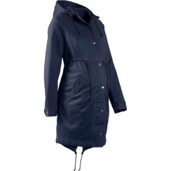 Parka ciążowa z miękką podszewką z polaru bonprix ciemnoniebieski. Niebieskie parki damskie bonprix, bez wzorów, z polaru, bez kaptura. Za 269,99 zł.