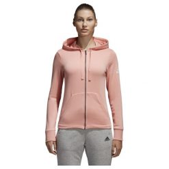 BLUZA ADIDAS ESSENTIALS SOLID FULLZIP HOODIE CD7805. Różowe bluzy damskie marki Adidas, bez wzorów, bez rękawów, bez kaptura. Za 149,00 zł.