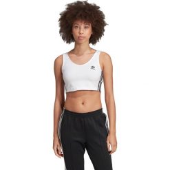 Adidas Originals Top Biały. Białe podkoszulki damskie adidas Originals, s, bez wzorów, z elastanu, bez kołnierzyka. Za 111,95 zł.
