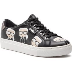Sneakersy KARL LAGERFELD - KL61015 Black Lthr. Czarne półbuty damskie marki KARL LAGERFELD, na co dzień, bez wzorów, ze skóry, bez obcasa, bez zapięcia. Za 719,00 zł.