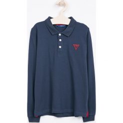Guess Jeans - Longsleeve dziecięcy 118-175 cm. Niebieskie t-shirty chłopięce Guess Jeans, z aplikacjami, z elastanu, z długim rękawem. W wyprzedaży za 99,90 zł.