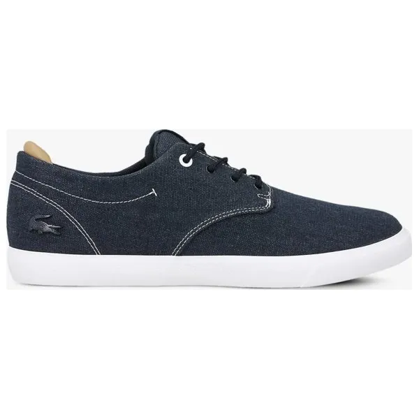 Lacoste Esparre 118 2 buty męskie, granatowy, rozmiar 42. Niebieskie buty sportowe męskie Lacoste, z jeansu, bez zapięcia. W wyprzedaży za 212,49 zł.