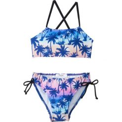 Bikini dziewczęce (2 części) bonprix różowo-turkusowy z nadrukiem. Różowe stroje kąpielowe dziewczęce bonprix, z nadrukiem, z elastanu. Za 59,99 zł.