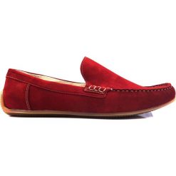 Czerwone mokasyny męskie T8. Czerwone buty wizytowe męskie na lato, ze skóry. Za 225,00 zł.