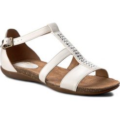 Sandały CLARKS - Autumn Fresh 261259094 White Combi Leather. Białe klapki damskie marki Clarks, z aplikacjami, ze skóry, bez obcasa. W wyprzedaży za 199,00 zł.