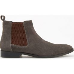 Skórzane sztyblety - Szary. Szare sztyblety męskie Reserved. Za 249,99 zł.