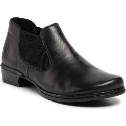Sztyblety RIEKER - 52290-00 Black. Czarne kozaki damskie Rieker, ze skóry, bez obcasa, bez zapięcia. W wyprzedaży za 189,00 zł.