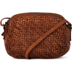 Skórzana torebka w kolorze jasnobrązowym - 23 x 17 x 8 cm. Brązowe torebki klasyczne damskie neropantera, w paski, z materiału. W wyprzedaży za 318,95 zł.