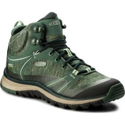 Trekkingi KEEN - Terradora Mid Wp 1018525 Duck Green/ Quiet Green. Zielone trapery damskie Keen, z tworzywa sztucznego, bez obcasa, bez zapięcia. W wyprzedaży za 289,00 zł.