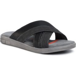 Klapki LANETTI - MSS20231-08 Black. Czarne klapki męskie Lanetti, bez wzorów, ze skóry ekologicznej. Za 89,99 zł.