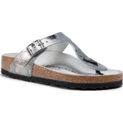 Japonki BIRKENSTOCK - Gizeh Bs 1016907 Vintage Metallic Gray Silver. Szare klapki damskie Birkenstock, bez wzorów, ze skóry, bez obcasa. Za 349,00 zł.