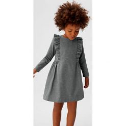 Mango Kids - Sukienka dziecięca Alicia 80-104 cm. Szare sukienki dziewczęce z bawełny, casualowe, długie, maxi, rozkloszowane. Za 119,90 zł.