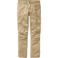 Spodnie bojówki Loose Fit Straight bonprix beżowy. Brązowe spodnie męskie bonprix, m. Za 179,99 zł.