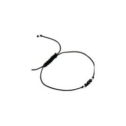 Bransoletka Spinel Sznurek srebro. Czarne bransoletki damskie Brazi druse jewelry, z nylonu, z spinelem, srebrne. Za 70,00 zł.