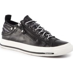 Tenisówki DIESEL - Expo-Zip Low W Y01829 PR402 T8013 Black. Czarne półbuty damskie Diesel, bez wzorów, z gumy, bez zapięcia. W wyprzedaży za 419,00 zł.