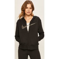 Nike - Bluza. Czarne bluzy damskie Nike, s, z nadrukiem, z elastanu, bez rękawów, z kapturem. Za 249,90 zł.