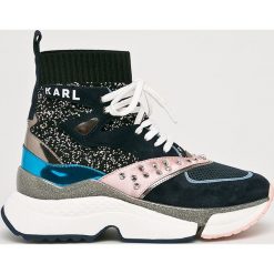 Karl Lagerfeld - Buty. Niebieskie buty sportowe damskie marki KARL LAGERFELD, bez wzorów, ze skóry, sportowe. Za 1099,00 zł.