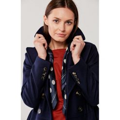 Płaszcz wełniany Achillea granatowy 44 niebieski. Niebieskie płaszcze damskie na zimę, m, z jedwabiu, eleganckie. Za 1597,00 zł.