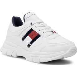Sneakersy TOMMY HILFIGER - Low Cut Lace-Up Sneaker T3A4-30816-1023100 M White 100. Białe półbuty dziewczęce TOMMY HILFIGER, na sznurówki. Za 329,00 zł.