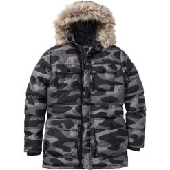 Parka zimowa pikowana Regular Fit bonprix czarny moro. Czarne płaszcze męskie bonprix, na zimę, m, moro, bez kaptura. Za 109,99 zł.