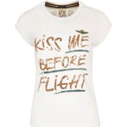 T- shirt Aeronautica Militare. Białe koszulki damskie s, bez wzorów, z włoskim kołnierzykiem, bez rękawów. Za 449,00 zł.