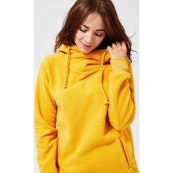 Bluza polarowa z kapturem. Żółte bluzy damskie Moodo, l, bez wzorów, z poliesteru, z długim rękawem, długie, z kapturem. Za 49,99 zł.