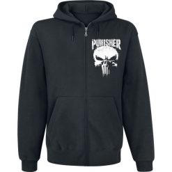 The Punisher Sprayed Skull Logo Bluza z kapturem rozpinana czarny. Czarne bluzy męskie marki The Punisher, l, z nadrukiem, z materiału, z kapturem. Za 184,90 zł.