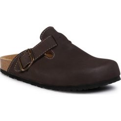 Klapki GO SOFT - 176002 Brown. Pomarańczowe klapki męskie GO SOFT, ze skóry ekologicznej, bez zapięcia. Za 79,99 zł.