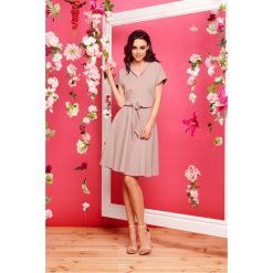 Sukienka dresowa elegancka capucino. Sukienki damskie Lemoniade, na co dzień, na lato, s, bez wzorów, z dresówki, eleganckie, bez kołnierzyka, bez rękawów, proste. Za 159,90 zł.