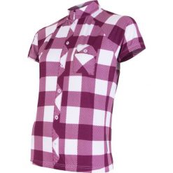 Sensor Damska koszulka rowerowa Cyklo Square Purple. Fioletowe bluzki sportowe damskie Sensor, bez wzorów, z gumy, bez kołnierzyka, z krótkim rękawem, krótkie, bez kaptura. Za 179,00 zł.