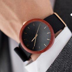 Drewniany zegarek męski new hoop 43 mm n046. Różowe zegarki męskie marki Pakamera. Za 381,00 zł.